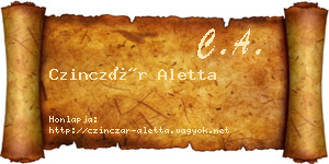 Czinczár Aletta névjegykártya