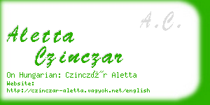 aletta czinczar business card